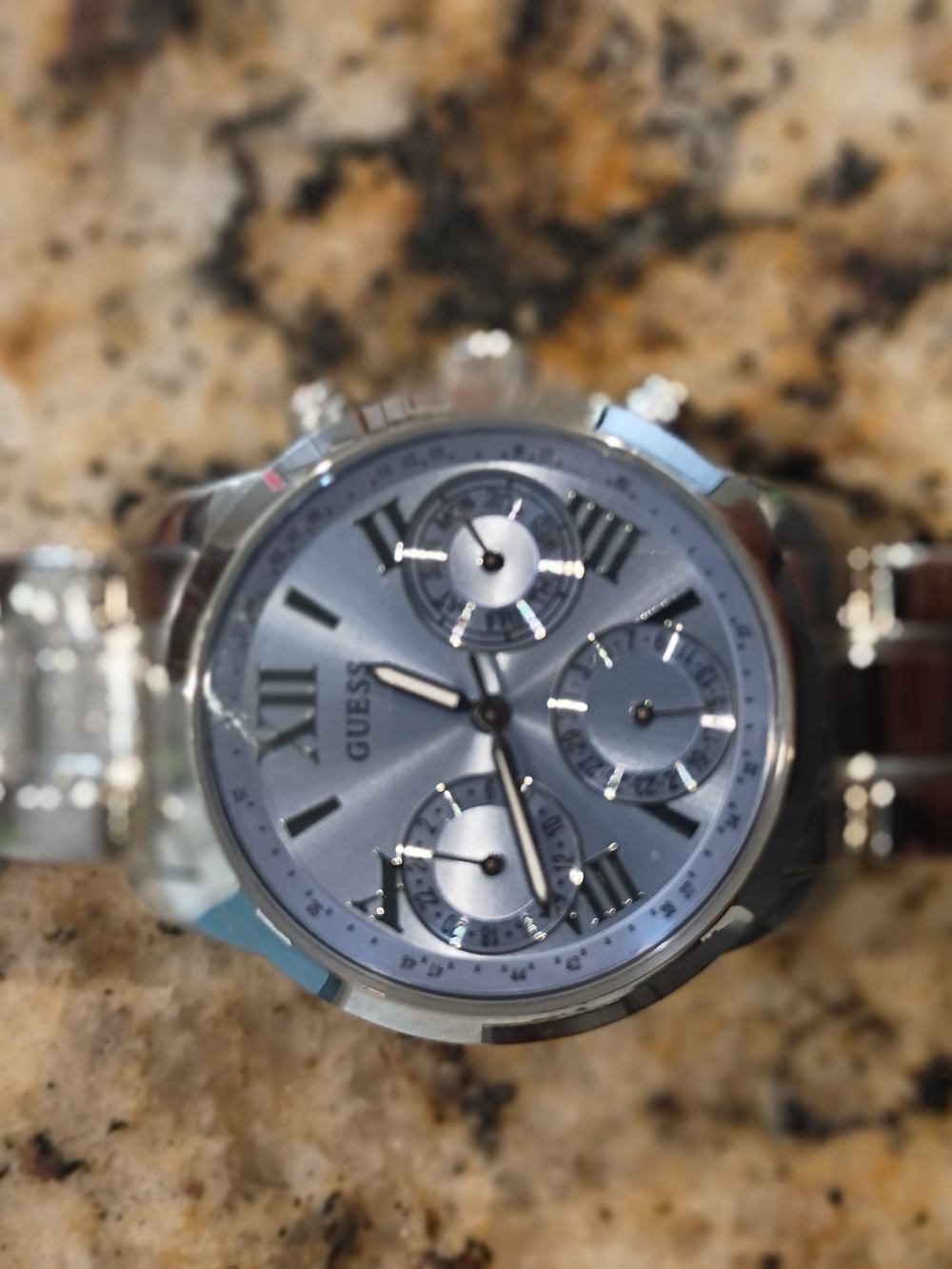 GUESS Men’s Silver Chronograph Watch - Silver Dial